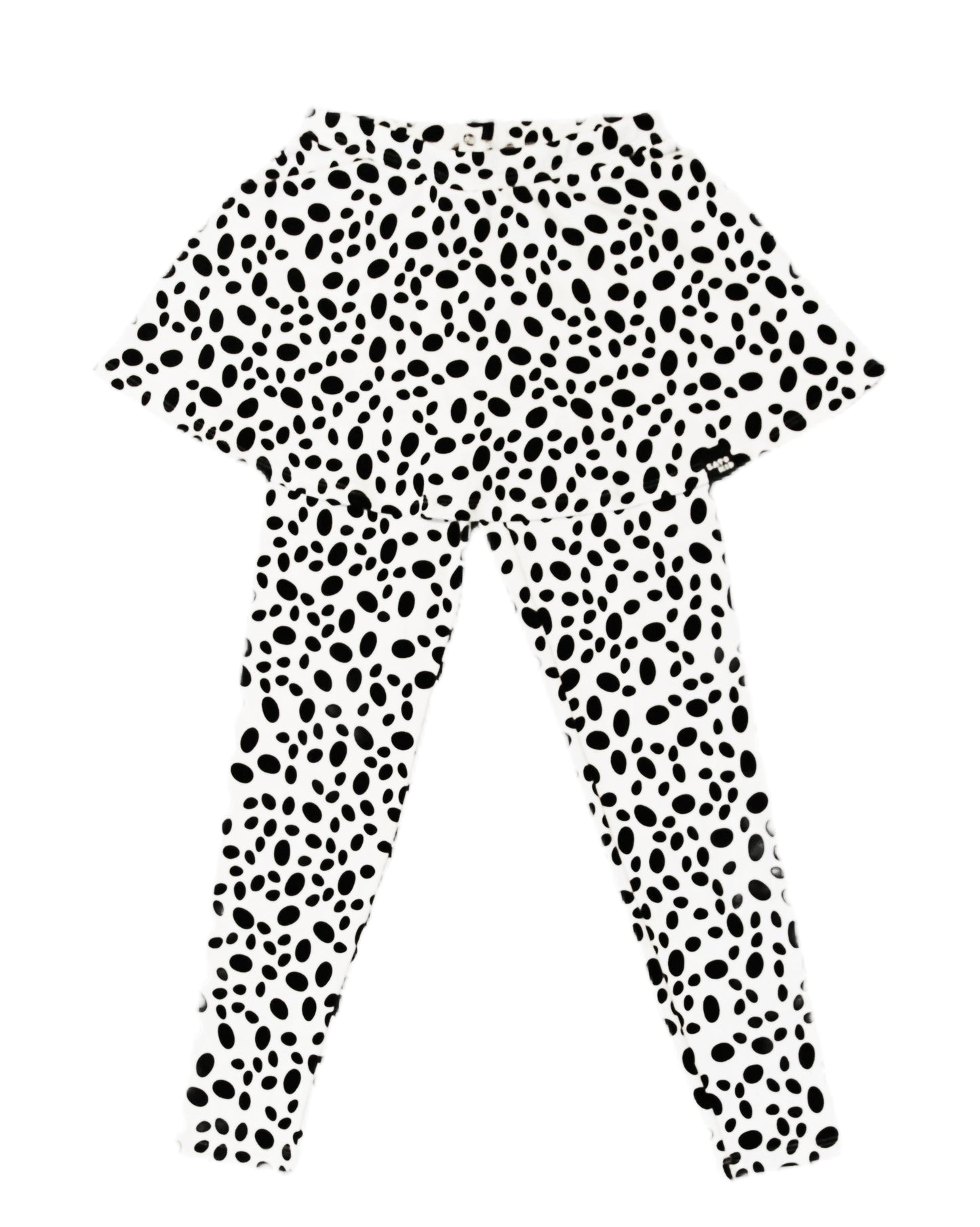 Saia calça infantil animal print manchinhas