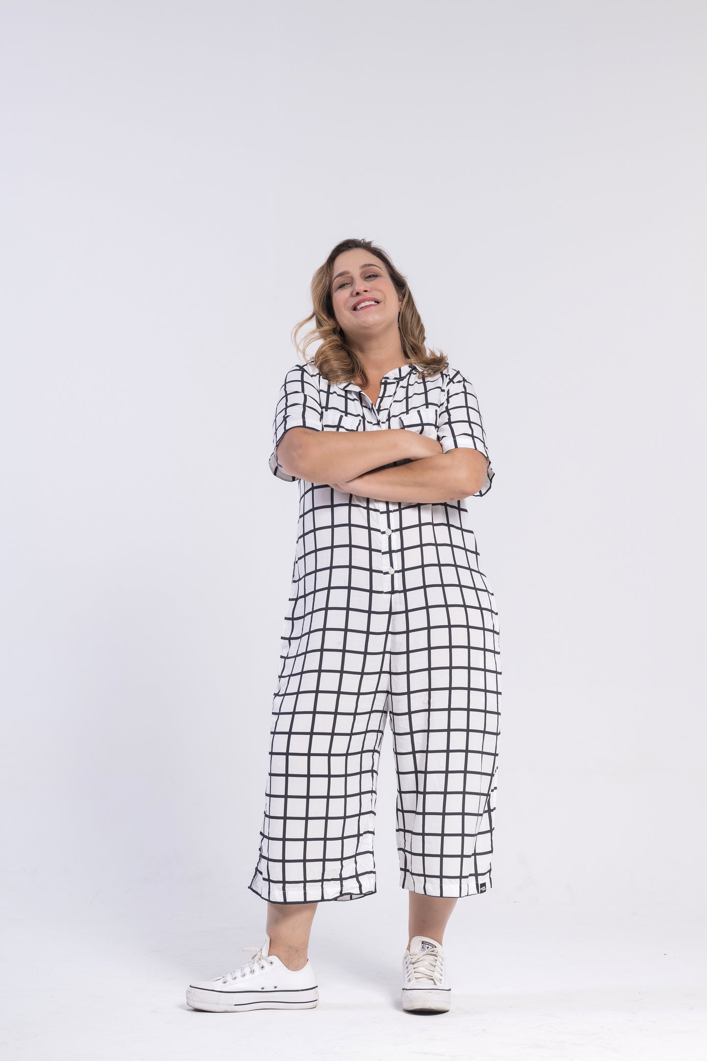 Macacão Quadriculado Adulto Unissex