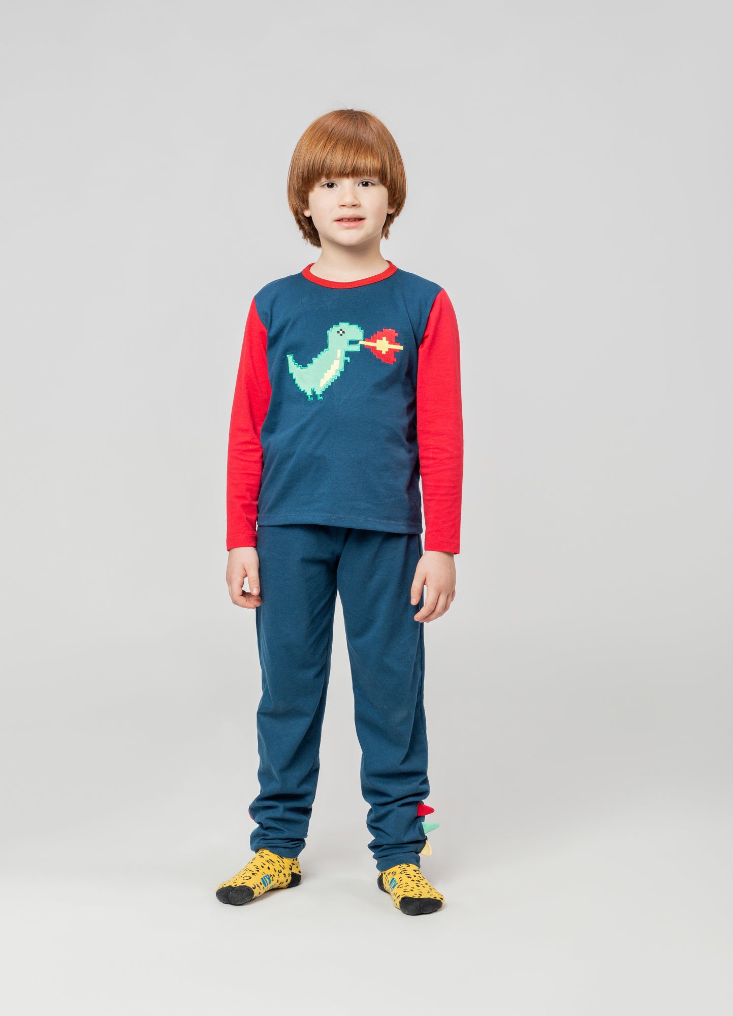 Pijama Infantil Manga Longa Dino