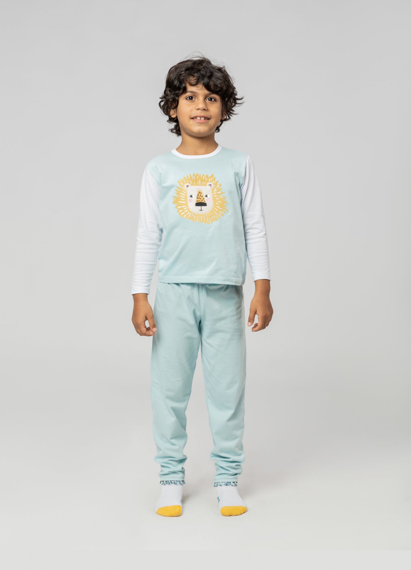 Pijama Infantil Manga Longa Leãozinho