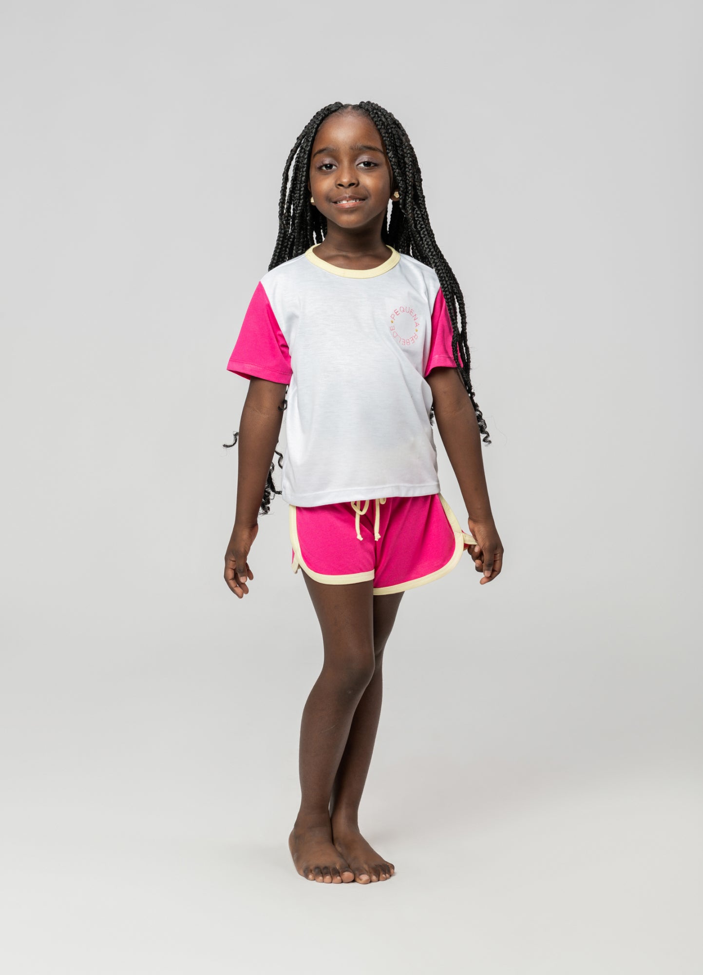 Pijama Infantil Manga Curta Pequena Rebelde