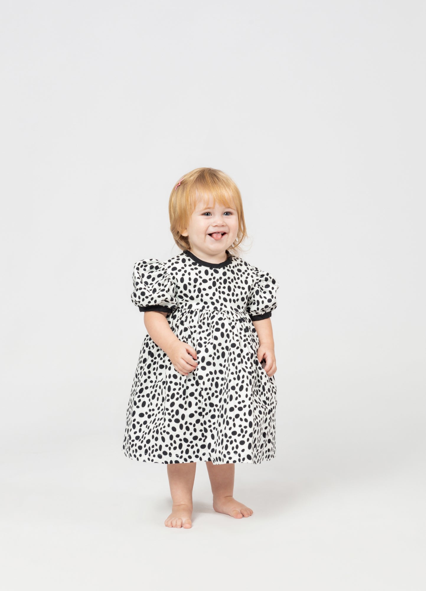 Vestido Infantil Animal Print Manchinha