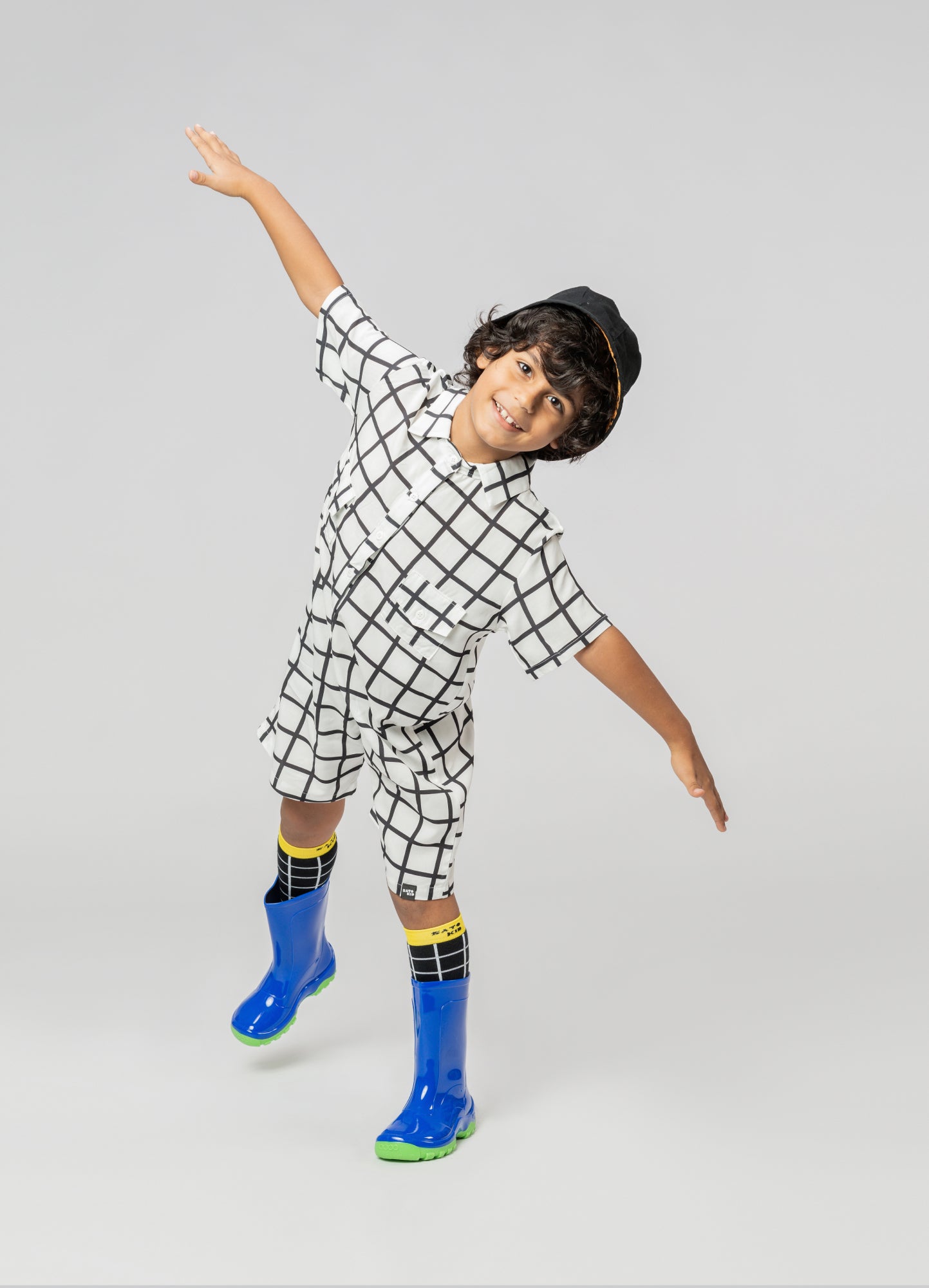 Macacão Infantil Quadriculado Japão Urbano