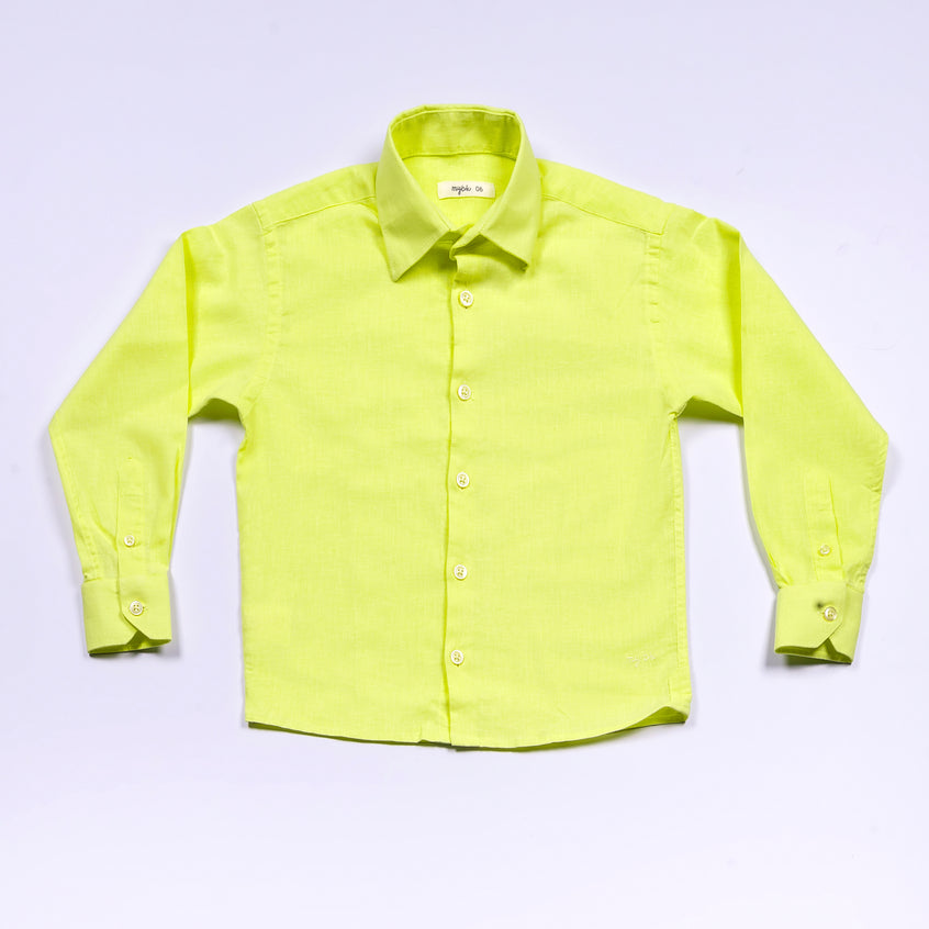 Camisa infantil linho amarelo