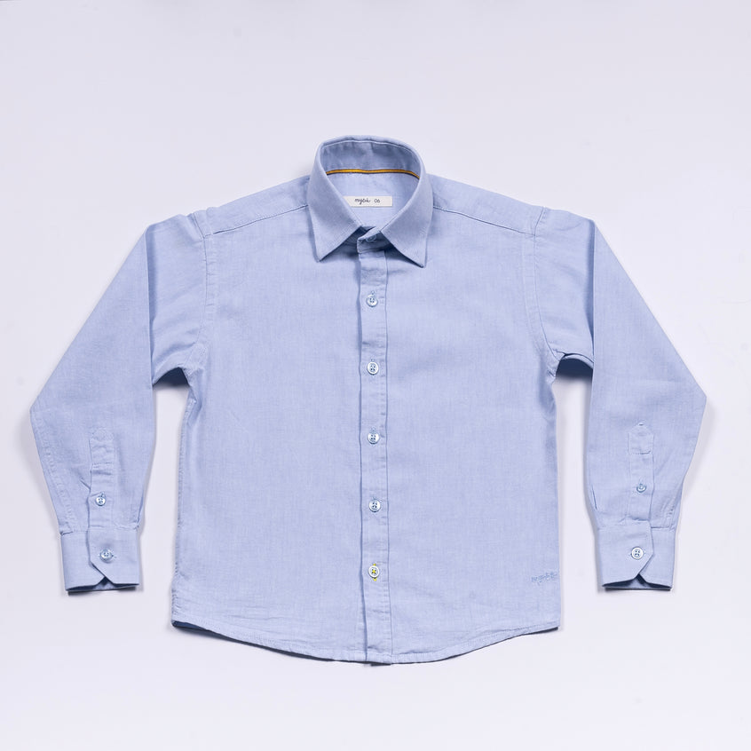 Camisa infantil Oxford azul claro