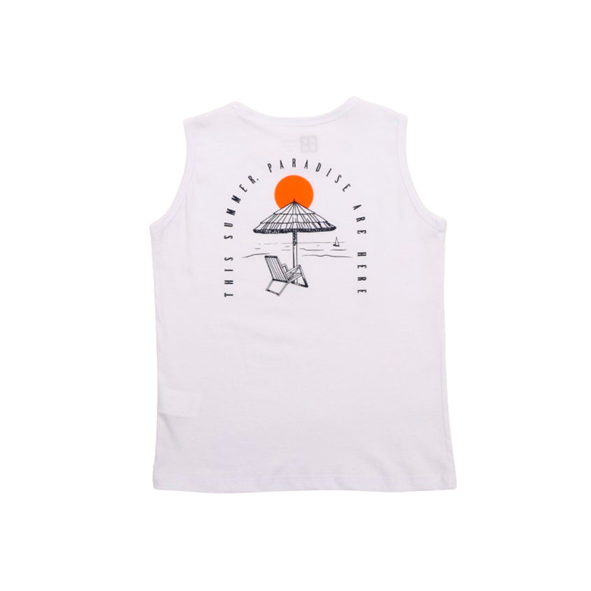 Camiseta Regata Infantil Summer Branca