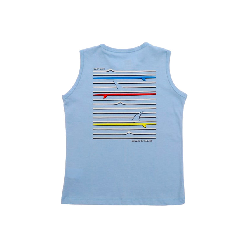 Camiseta Regata Infantil Tubarão Azul Claro