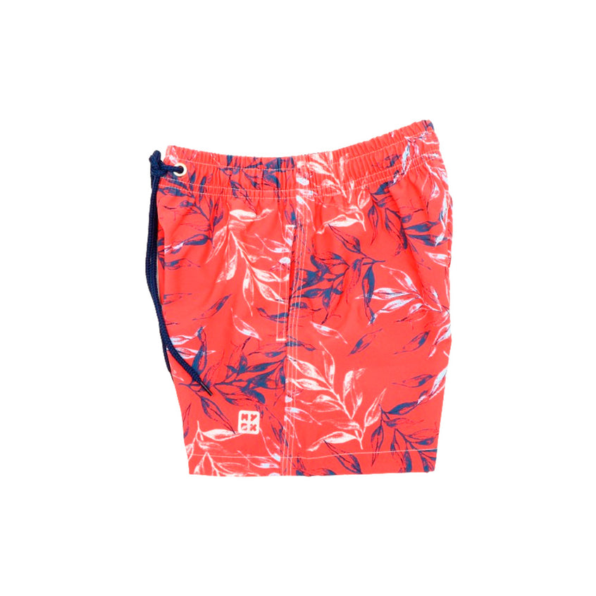 Short Infantil Folhagem Vermelho